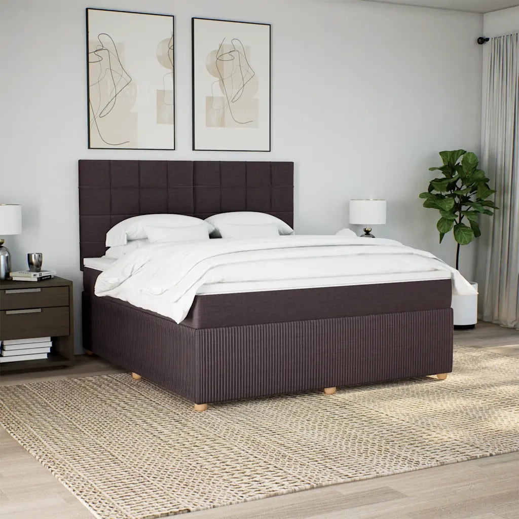 Giroletto a Molle con Materasso Marrone Scuro 180x200cm Tessuto 3292138