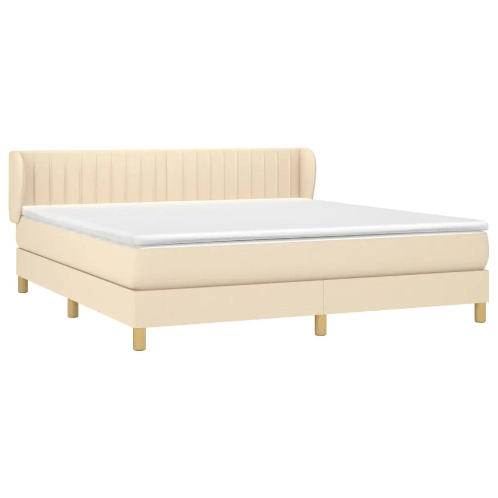 Giroletto a Molle con Materasso Crema 160x200 cm in Tessuto 3126978
