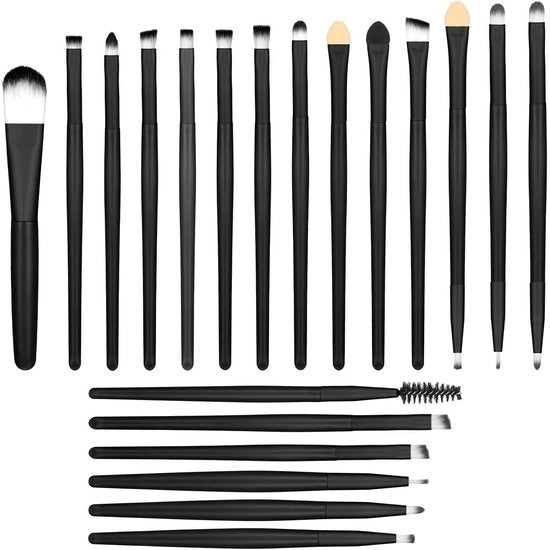 Set di pennelli per trucco 20 pezzi - Pennelli per make-up - Pennello per fondotinta - Pennello per eyeliner - Pennello per blush - Setole in nylon soffici - Pennelli per make-up