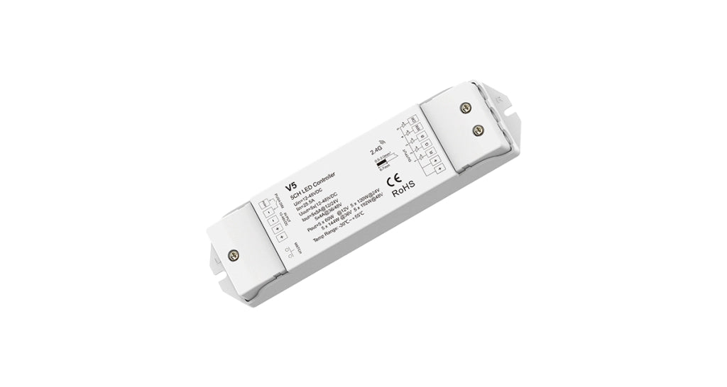 Centralina Ricevitore Controller 5 Canali Dimmerabile Push RGB CCT