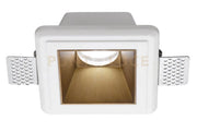 GFA642- FARETTO IN GESSO FINITURA RAME GIALLO DA INCASSO 1 LUCE ATTACCO GU10 12X12CM 7,6X7,6M