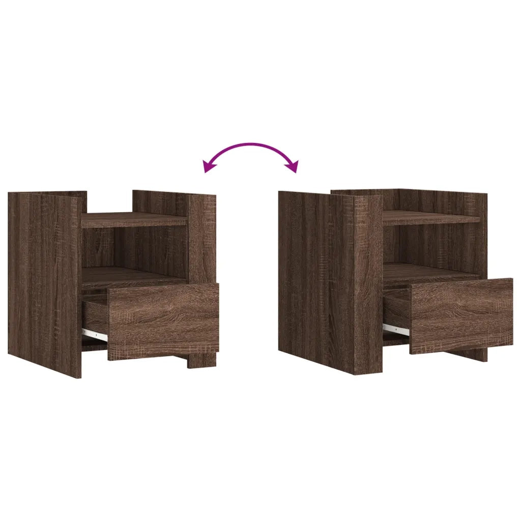 Comodino Rovere Marrone 45x50x50 cm in Truciolato 848282