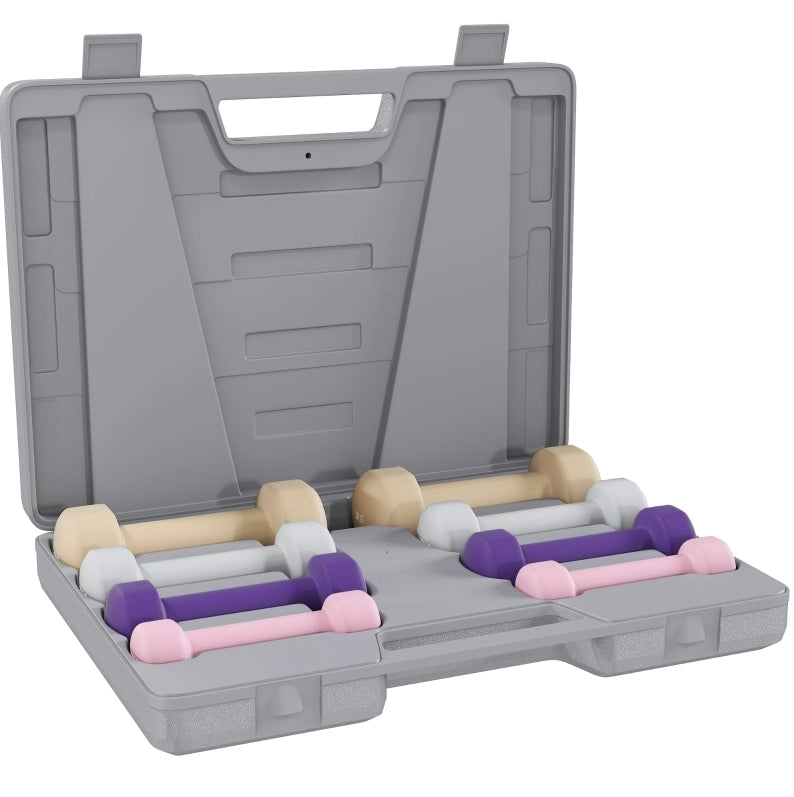Set manubri in ferro multicolore con valigetta 41x30x8 cm –