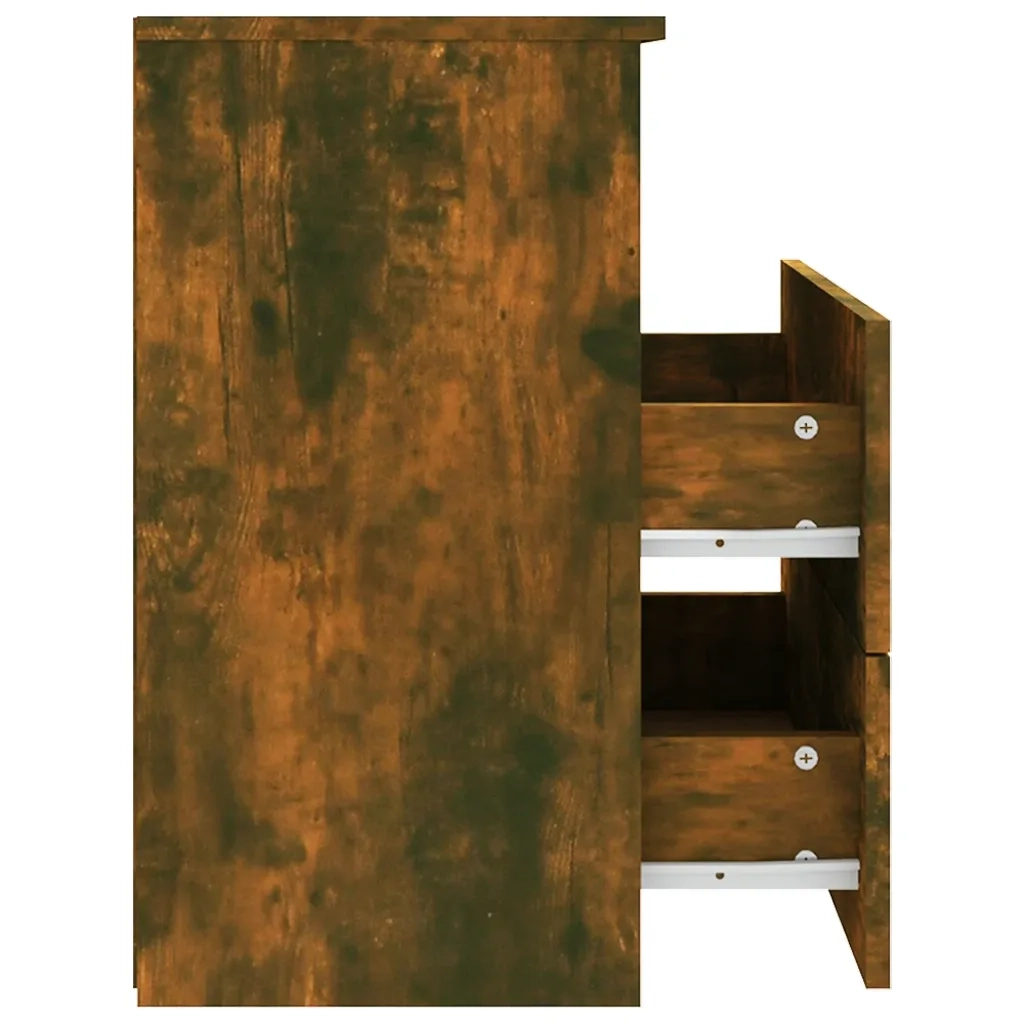 Comodino | Armadio da Notte | Mobiletto da notte Rovere Fumo 50x32x60 cm