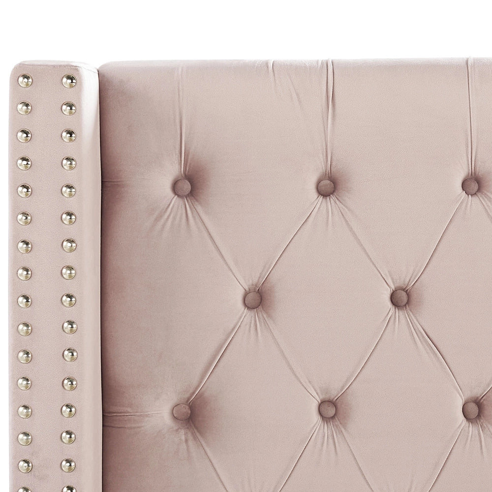 Letto a doghe velluto grigio imbottito trapuntato poggiatesta 180 x 200 cm stile glamour elegante