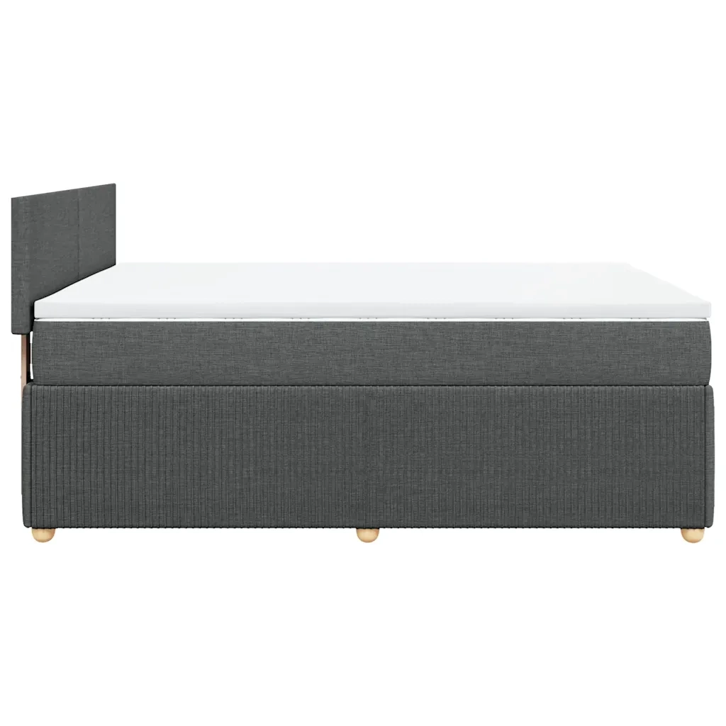 Giroletto a Molle con Materasso Grigio Scuro 160x200 cm Tessuto 3287501
