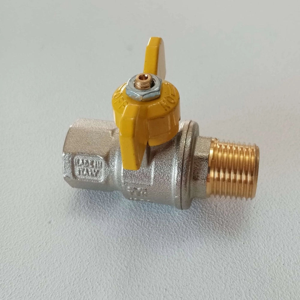 Tiemme 3/4 valvola a sfera saracinesca gas mf leva corta farfalla gialla