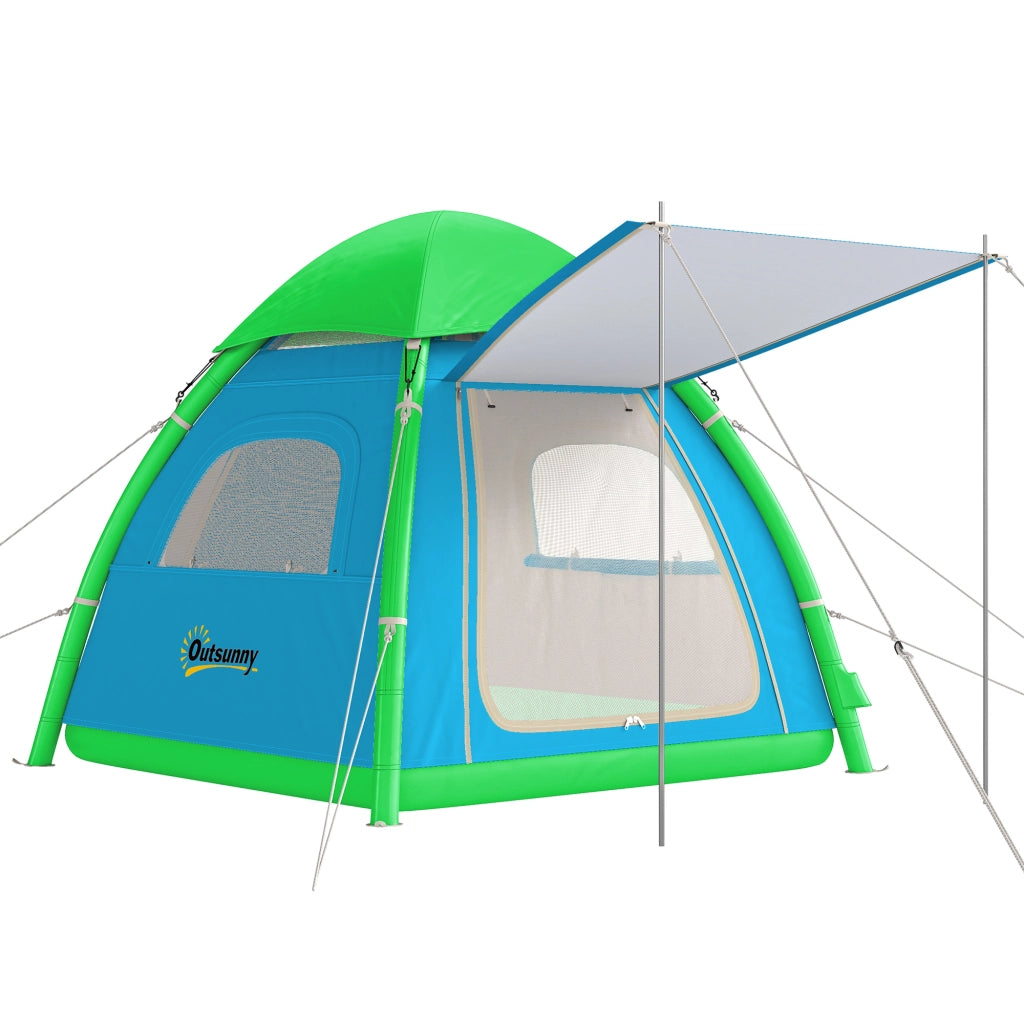 Tenda gonfiabile 3 posti ¨C zephmum ¨C verde con pompa e finestre a rete