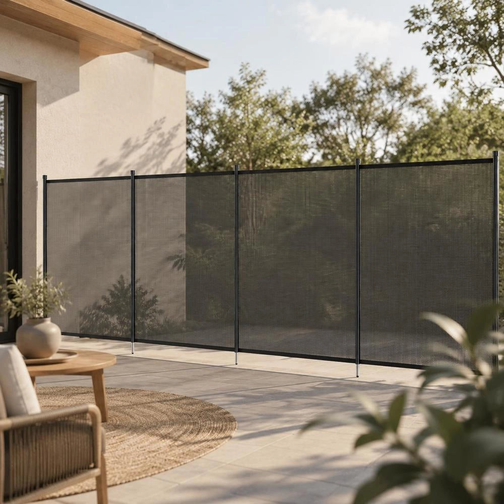 Pool Fence, 1.21 X 14.63 M, Removable Child Safety Pool Fence, Easy DIY Installation, Swimming Pool Fence, 340 G Teslin PVC Pool Fence Net, Protects Children And Pets
