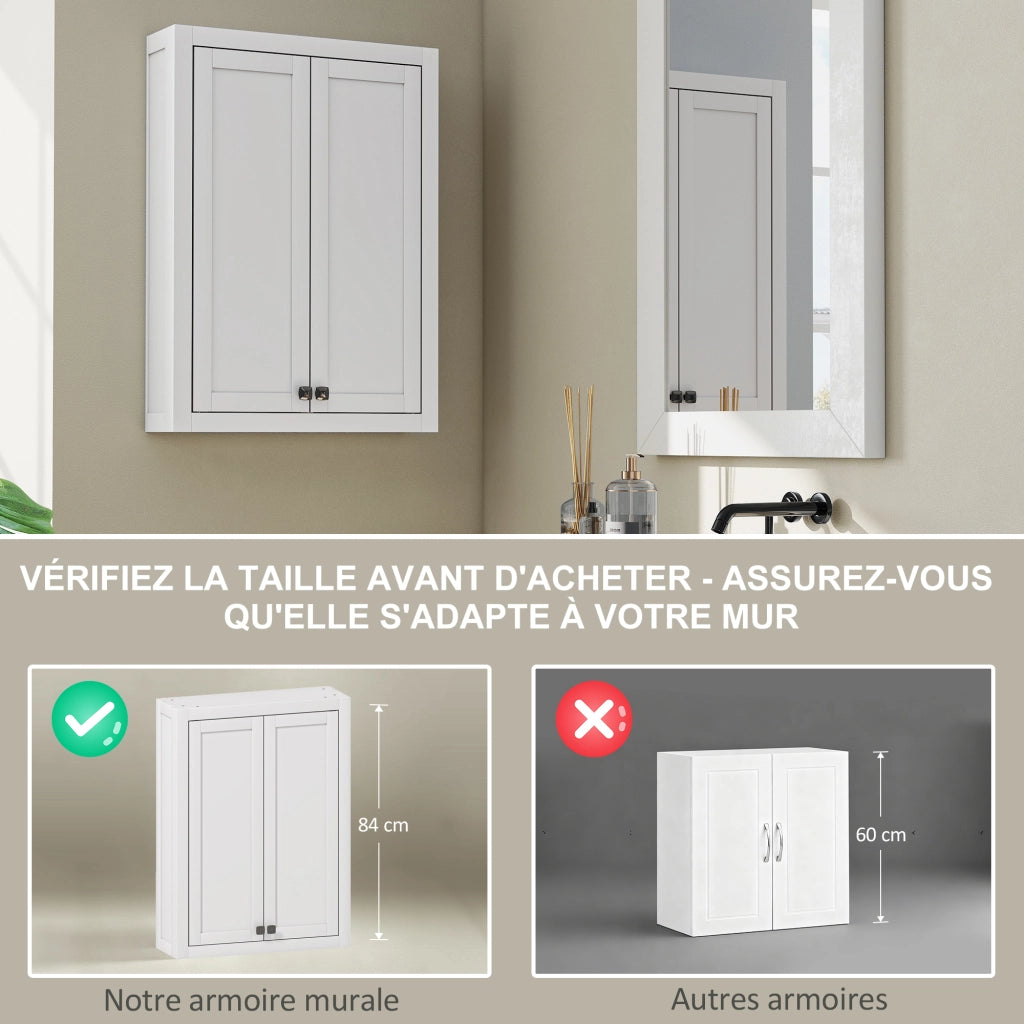 Mobile da bagno sospeso ¨C zephmum ¨C bianco 61x20x84 cm