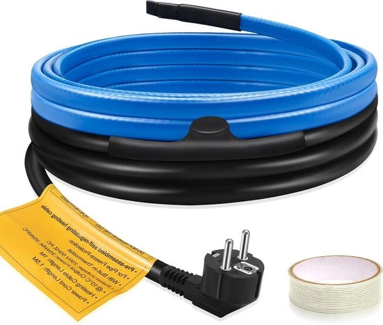 Cavo di riscaldamento autoregolante per protezione dal gelo - 2m - 25W/M - termoregolatore integrato - tubi di rame e plastica per tubazioni di acqua - tubi di casa - tubi di drenaggio del tetto