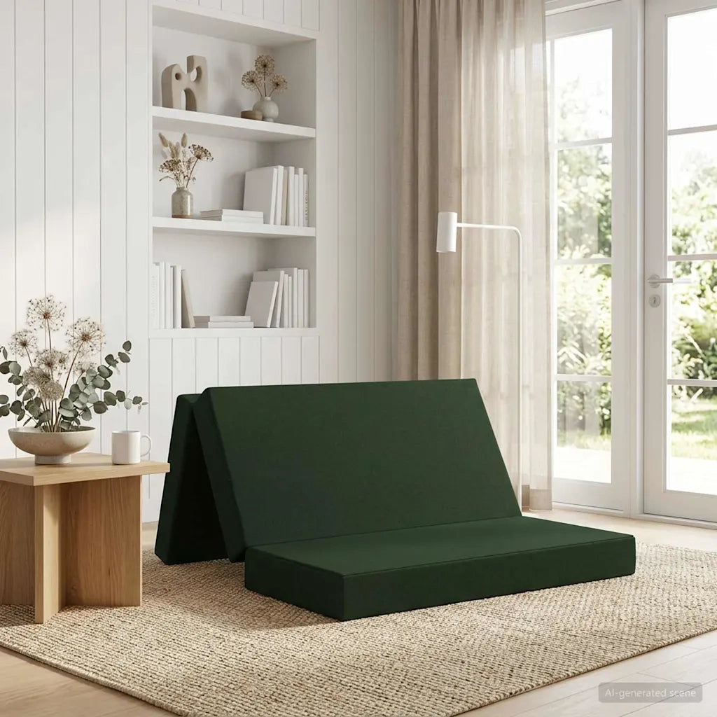 Divano Letto Pieghevole 120 x 67 x 45 cm Verde Scuro 900211