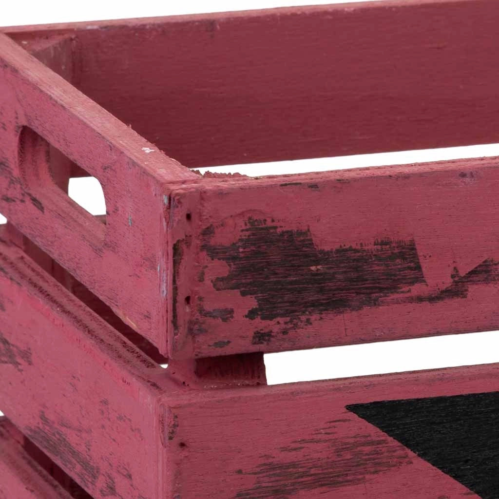 Cassetto in legno rosso 18x12x10h cm
