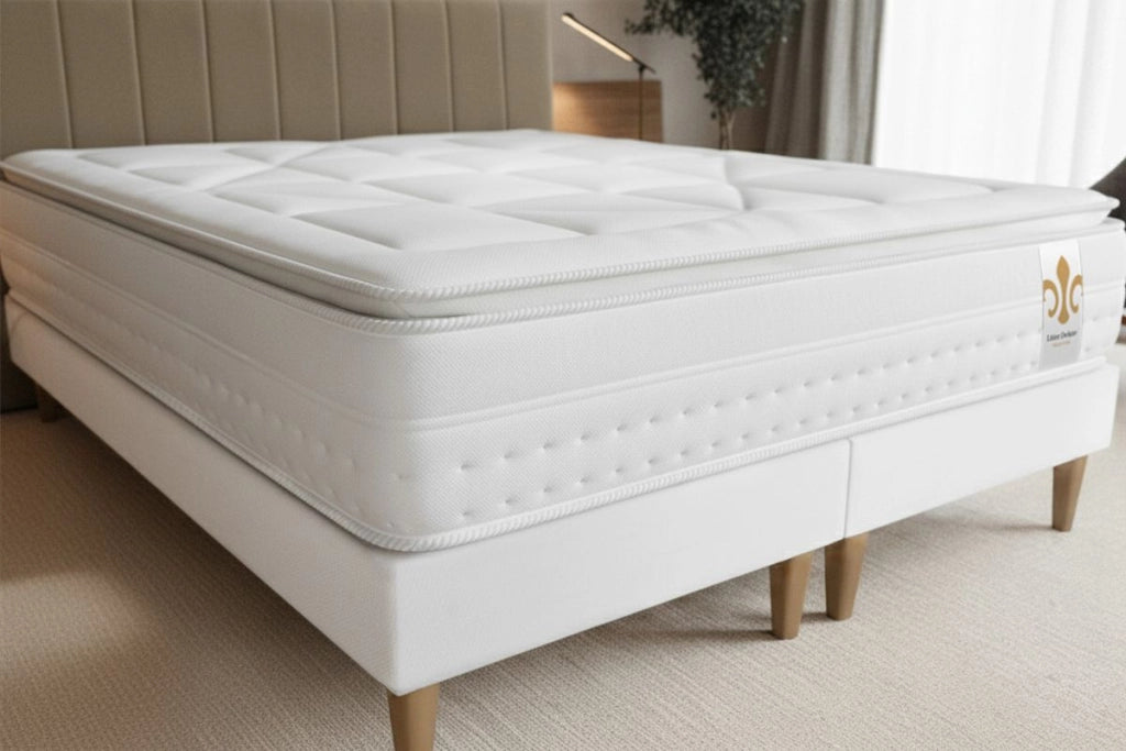 Pacchetto letto completo - Materasso 200x200cm + Box spring con doghe (kit) + 2 cuscini + Piumino - Vingt-Huit PLUS