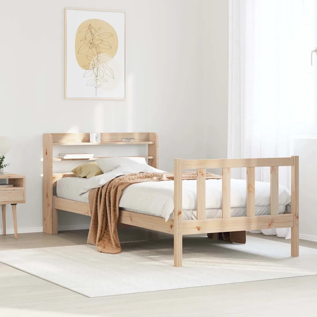 Letto senza Materasso-Struttura Letto 90x190 cm in Legno Massello di Pino 172833