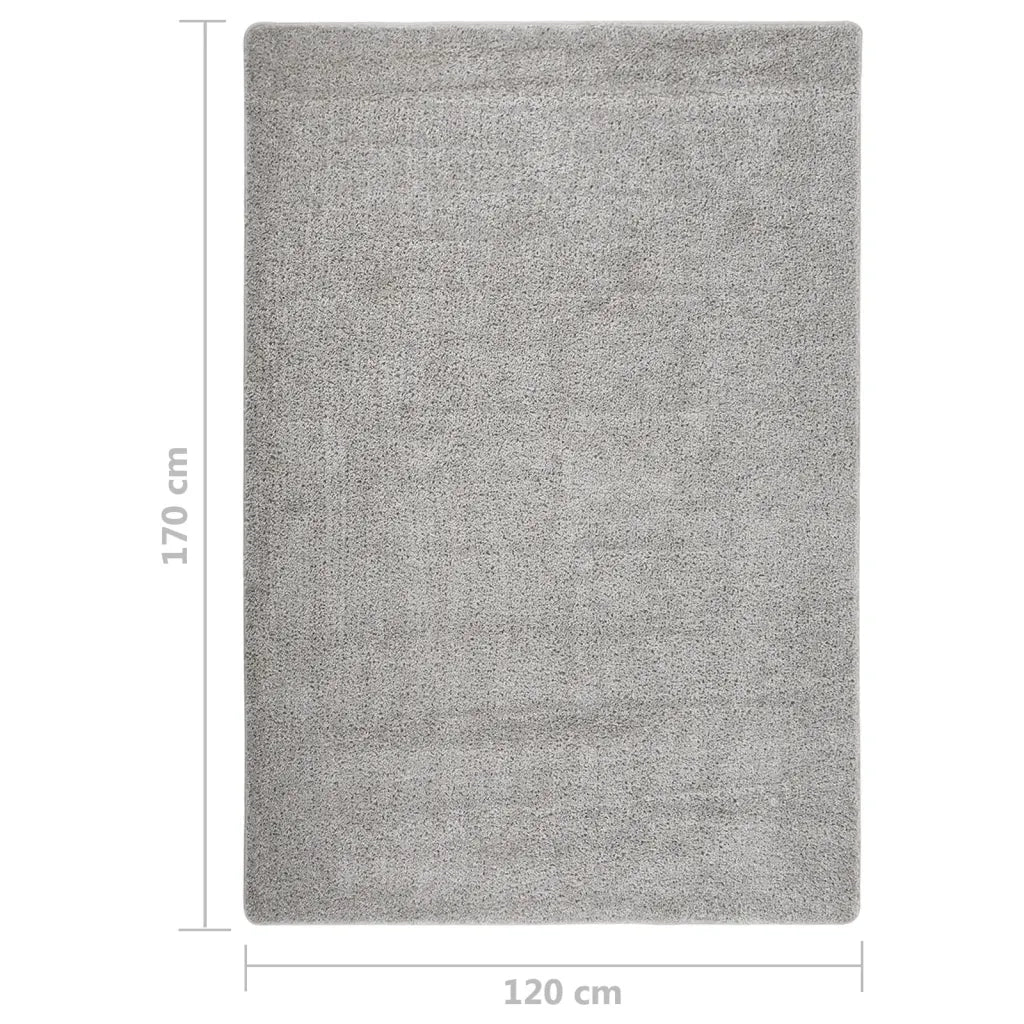 Tappeto del soggiorno | Tappeto Shaggy Grigio Chiaro 120x170 cm Antiscivolo