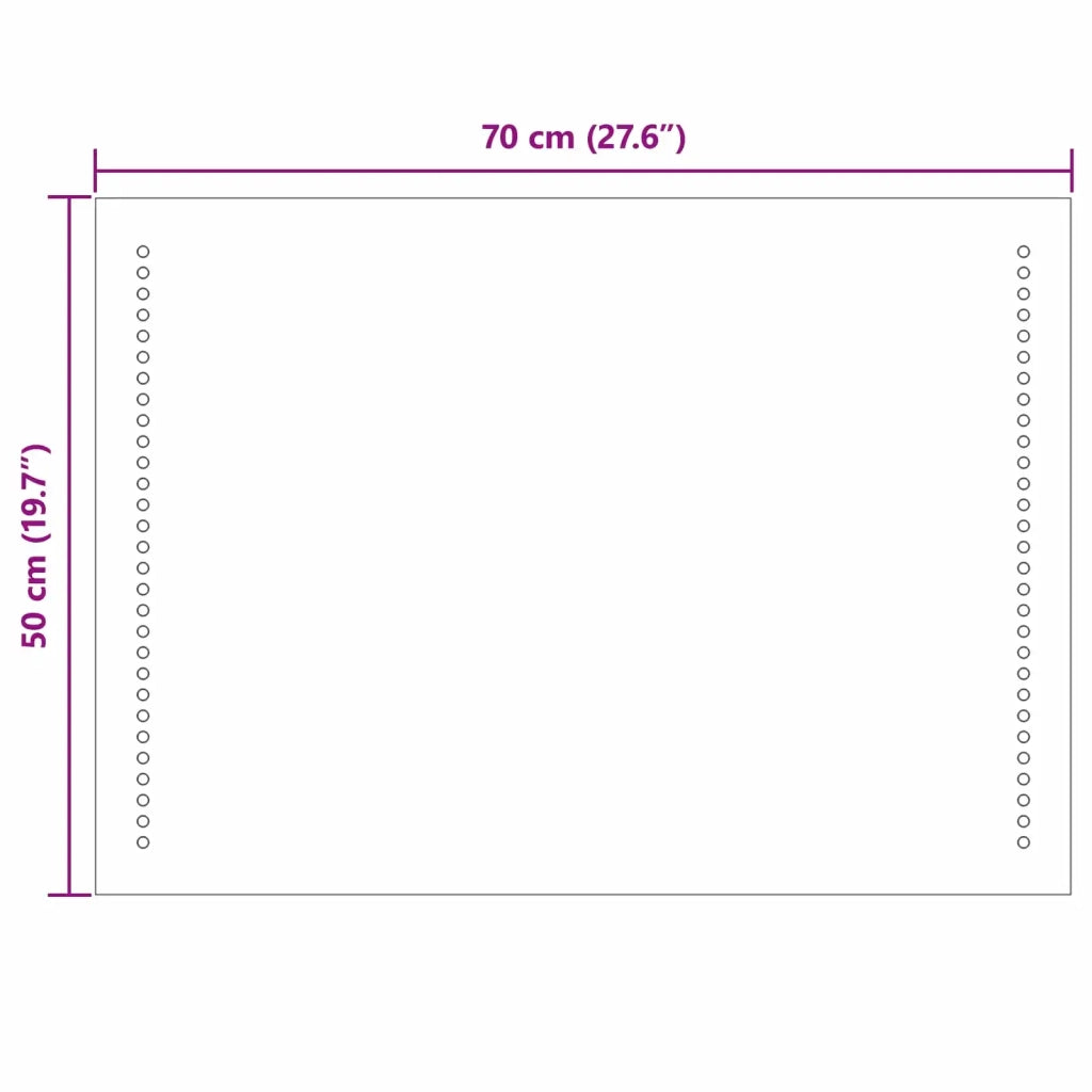 Specchio da bagno LED Trasparente 50 x 70 cm vetro temperato 42045777