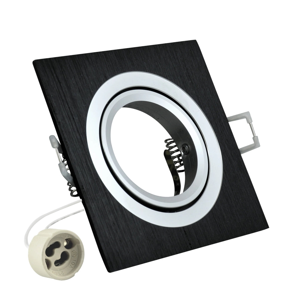 Faretto incasso Polux South OPAL quadrato nero GU10