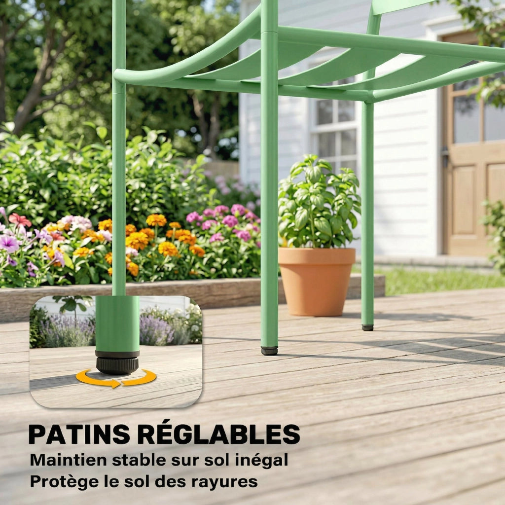 Set da giardino 3 pezzi ¨C zephmum ¨C tavolino in vetro e 2 sedie, verde