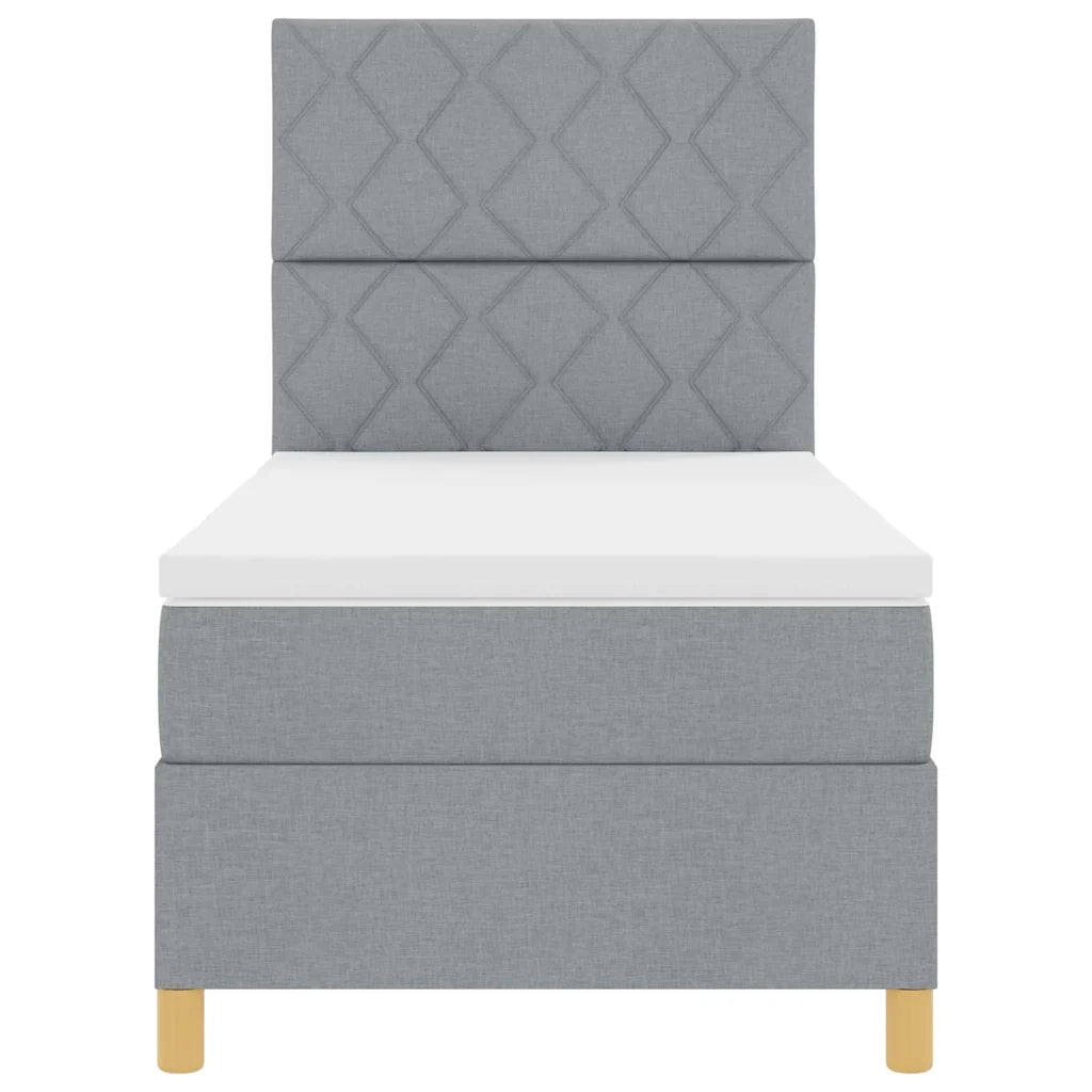Letto a molle con materasso Grigio chiaro 90 x 200 cm Tessuto 3339665