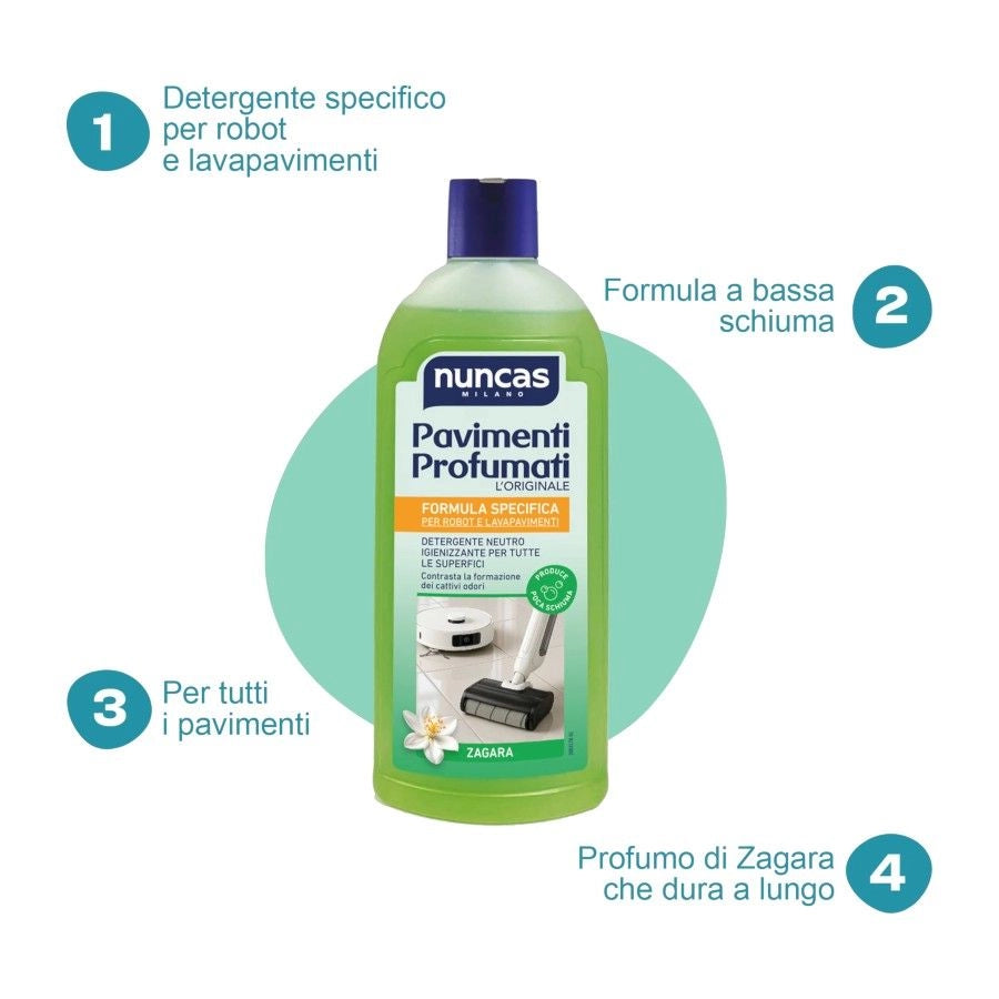 DETERGENTE PAVIMENTI PROFUMATI PER LAVAPAVIMENTI E ROBOT ZAGARA DI NUNCAS