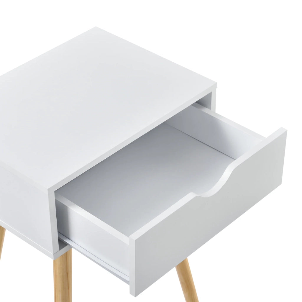 Comodino con cassetto cassettiera mobile contenitore gambe in pino 60 cm bianco 03_0003141