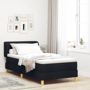 Letto a Doghe  con Materasso - Nero, 90x190 cm, Tessuto