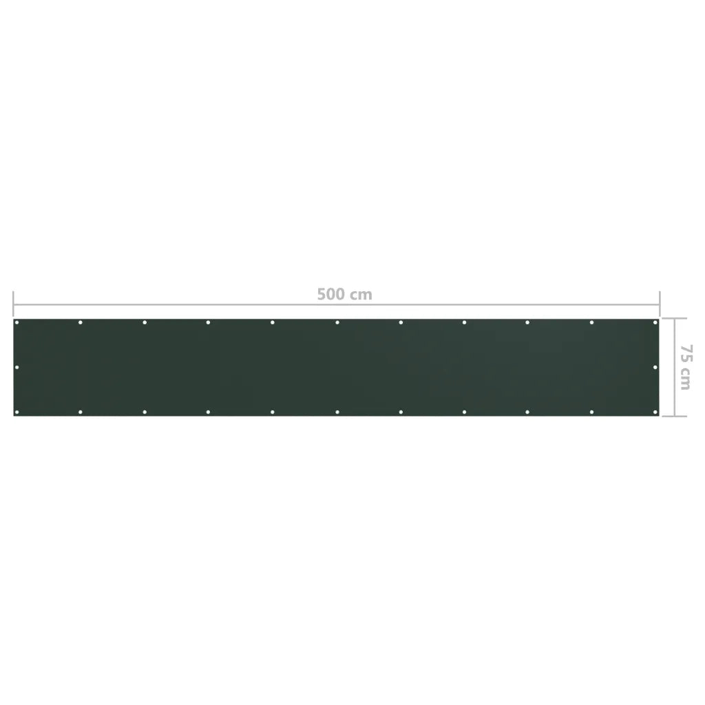 Schermo da balcone | Paravento da Balcone Verde Scuro 75x500 cm Tessuto Oxford
