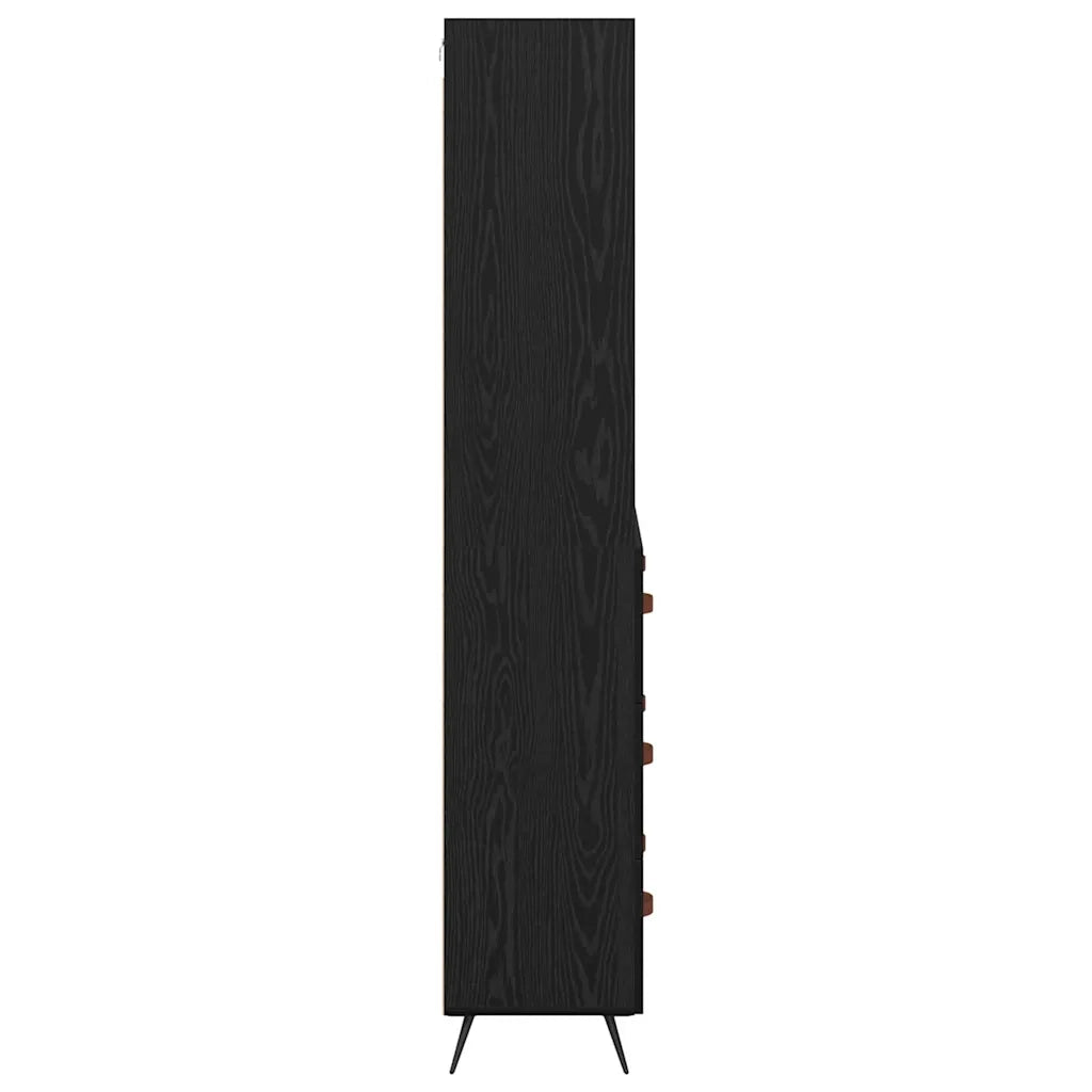 Credenza-Buffet-Armadio da cucina Rovere nero 69,5 x 34 x 180 cm Legno multistrato 260625