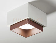 SYME lampada da Soffitto 1 Luce attacco GX53 Quadrata rame in gesso e alluminio l.11cm