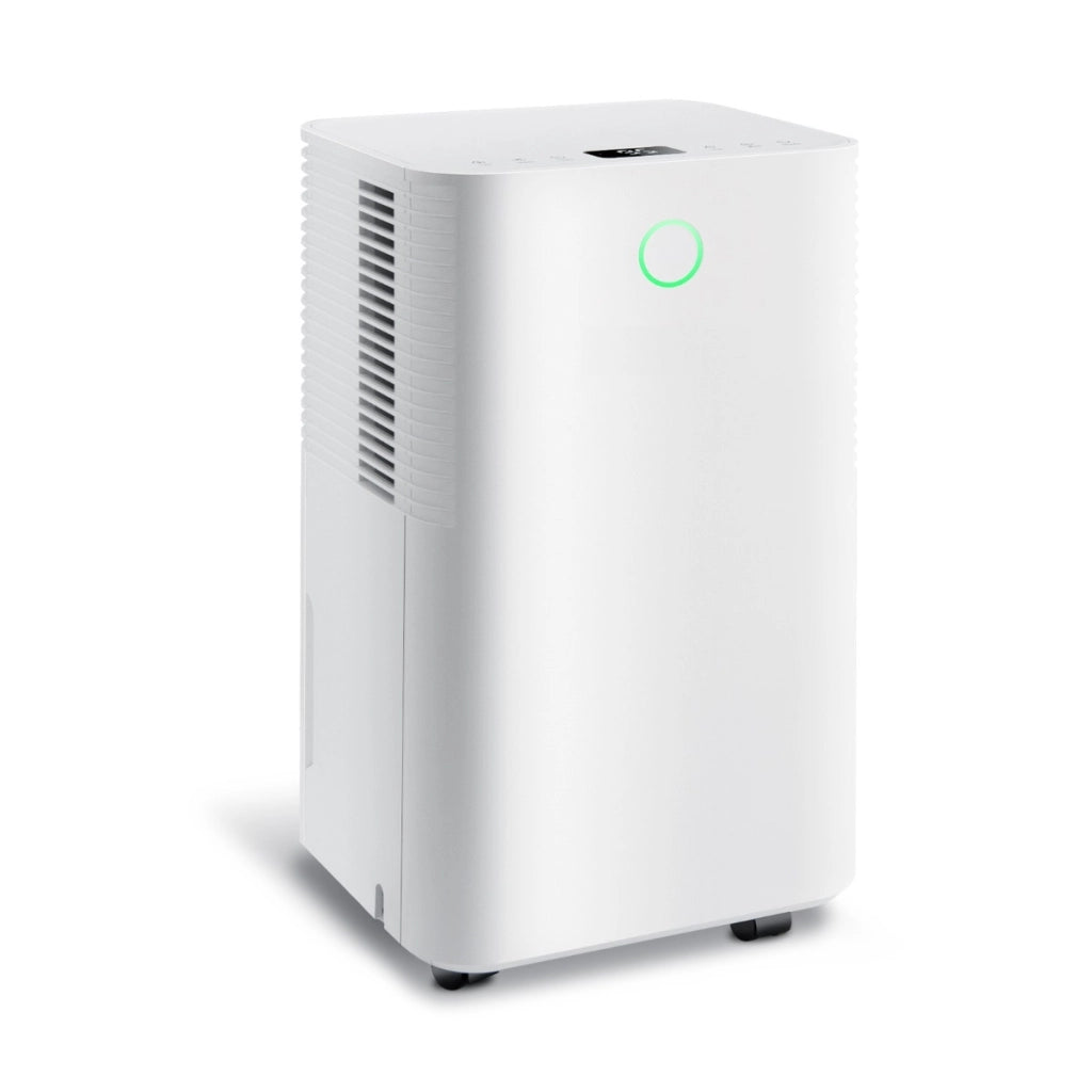Deumidificatore con 3 modalit¨¤ e 2 velocit¨¤, Deumidificatore con timer 24 ore e serbatoio dell¡¯acqua 2L Bianco