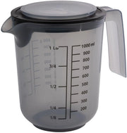 Mangia liquidi con coperchio - misurino per liquidi zucchero farina - 1 litro - Ø 125 mm - 16 cm - lavastoviglie resistente - grigio francese