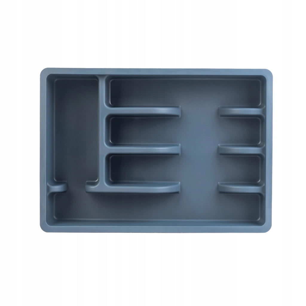 KADAX Inserto per cassetto, organizer per posate da cucina in plastica grigia, 25x36 cm