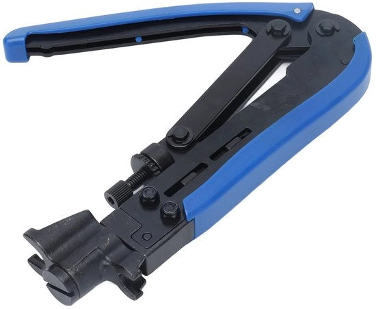 Tang di compressione flessibile - connettore F - prensa cavo - acciaio - maniglia ergonomica - materiale resistente - tang di compressione