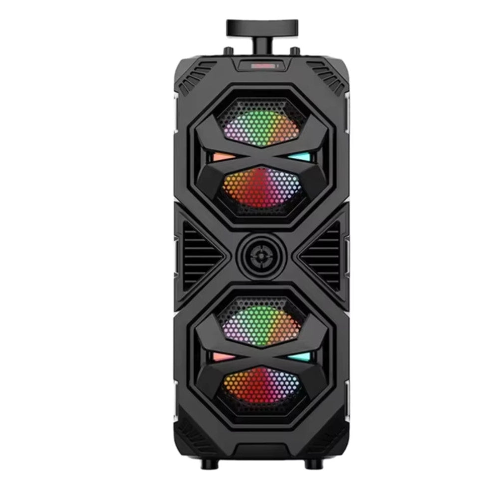 Trade Shop - Altoparlante Wireless Portatile Fm Karaoke Usb Tf Aux Luci Led Bluetooth Microfono Tws -