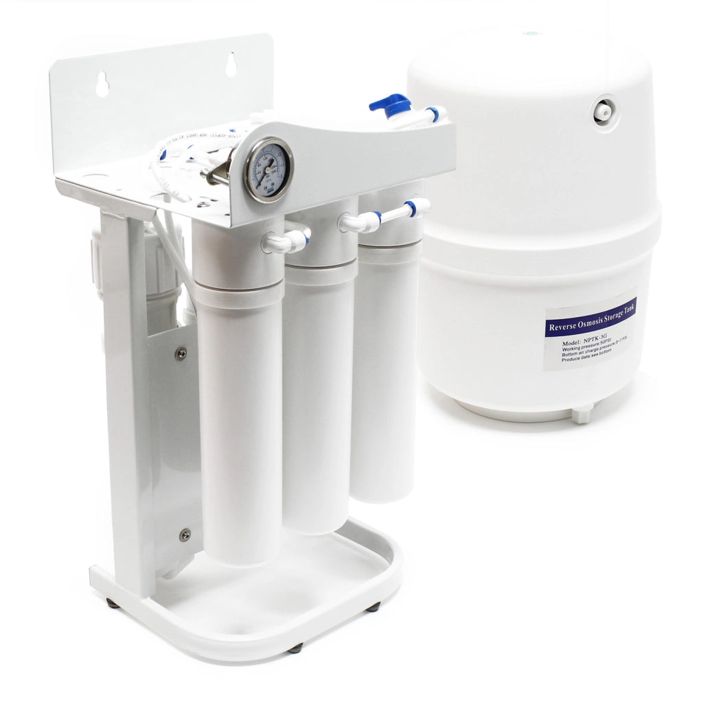 Naturewater Impianto osmosi inversa, filtrazione a 5 stadi 180 l/giorno, con serbatoio e manometro