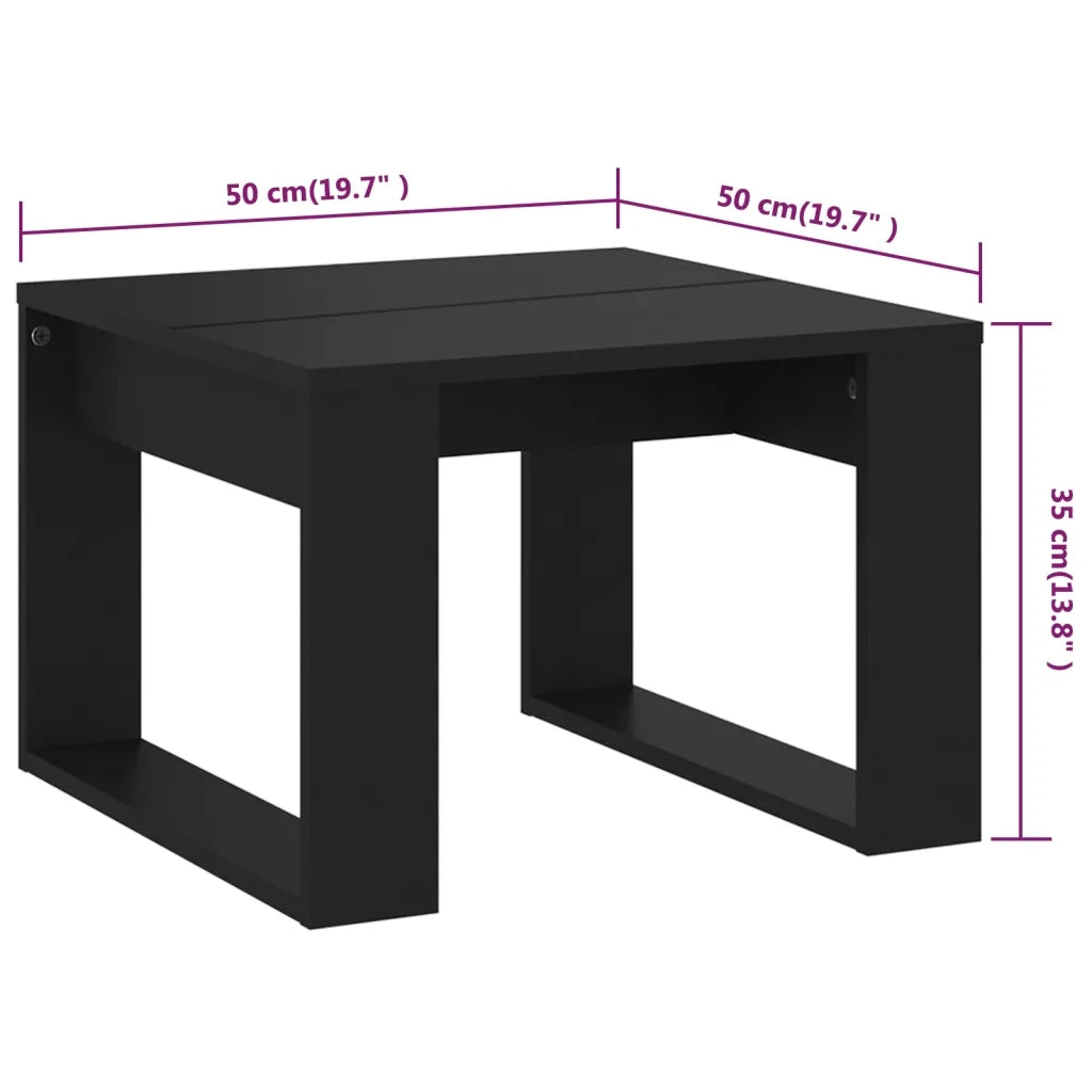 Tavolino di Servizio Nero 50x50x35 cm in Truciolato 808622