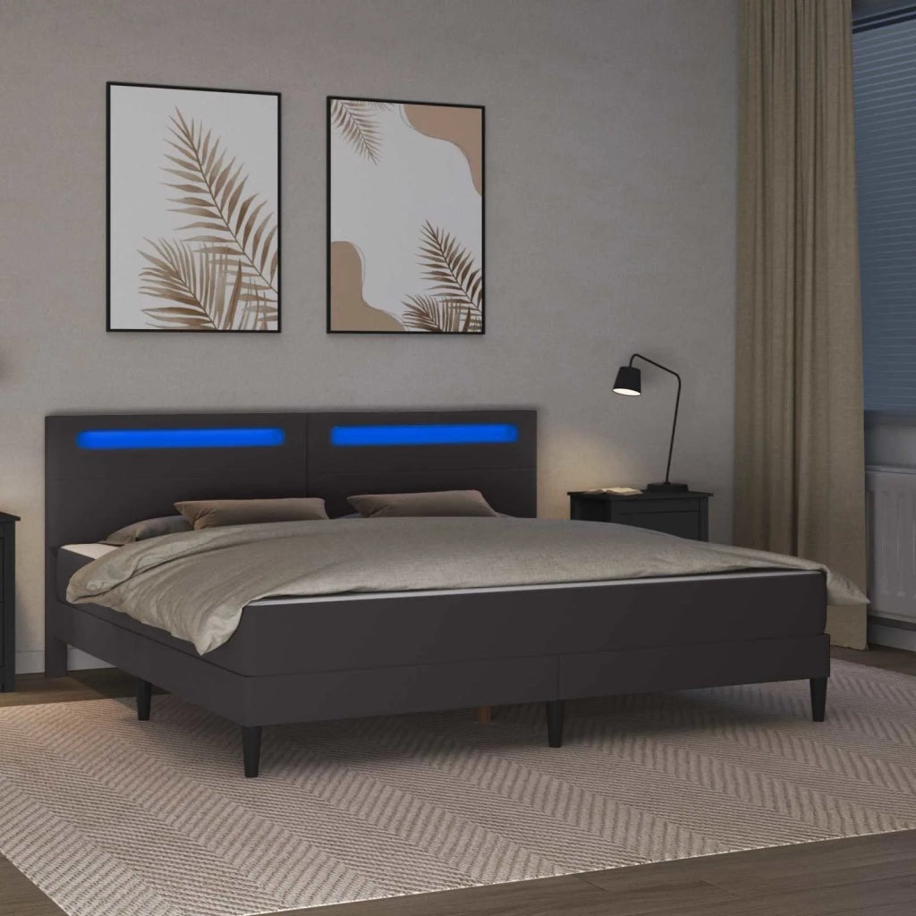 Struttura del letto con testiera Grigio 200 x 200 cm Similpelle