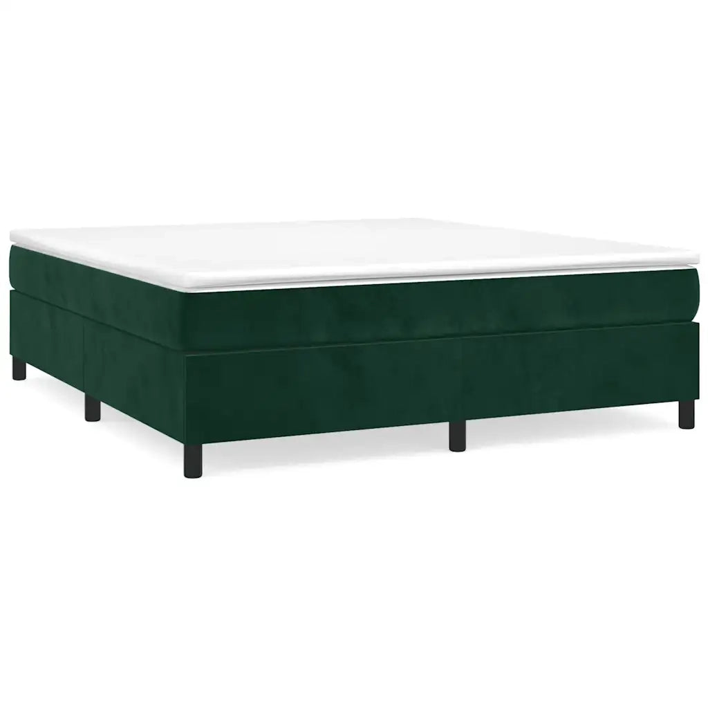 Struttura Letto a Rete a Molle-Giroletto Verde Scuro 200x200 cm in Velluto 325461