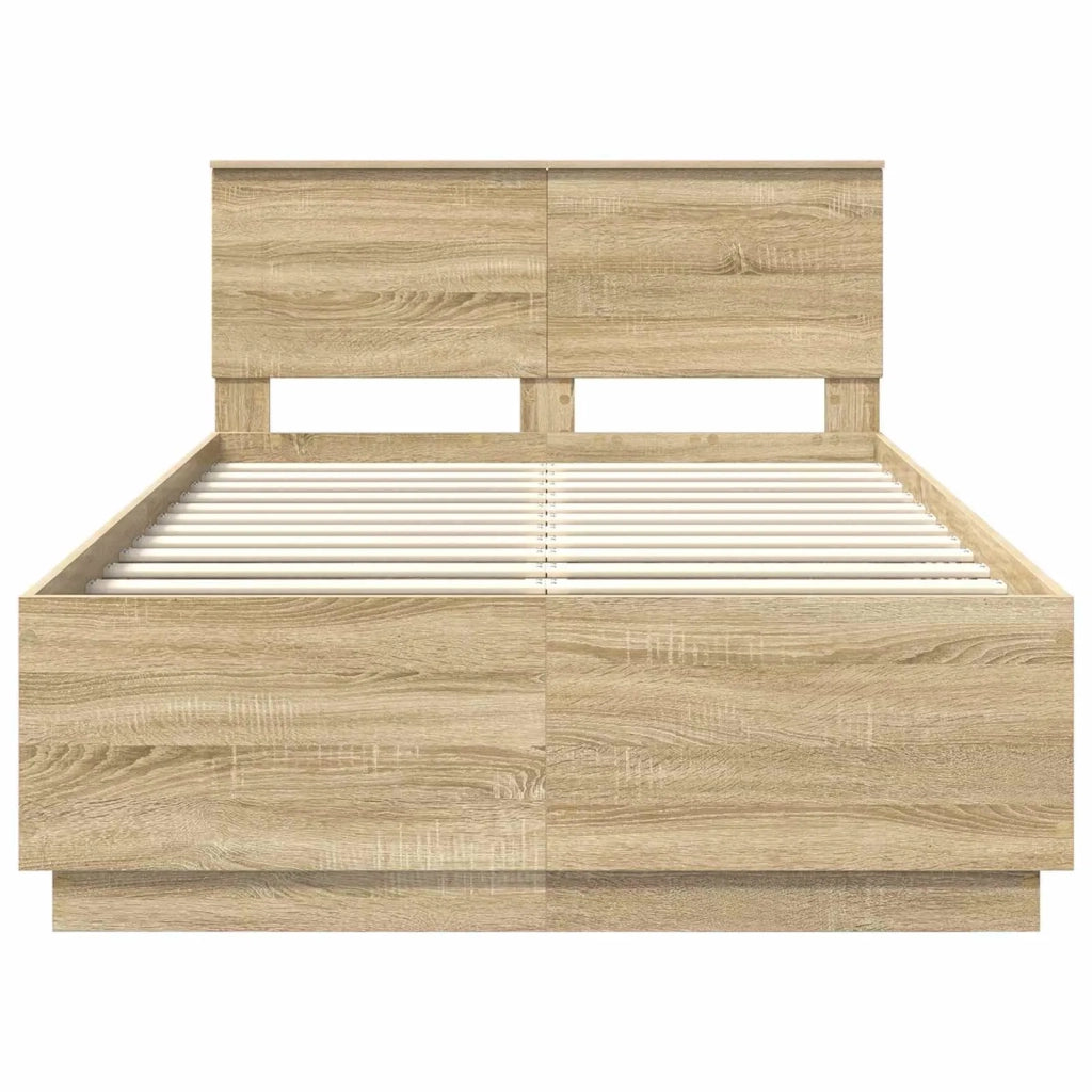 Struttura del letto con testiera Rovere Sonoma 120 x 200 cm 3408098