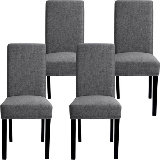 Set di 4 Copridischi per Sedie da Cucina - Rimovibili, Lavabili - Universali - Tela Nera - Cucina, Hotel, Ristorante, Matrimonio