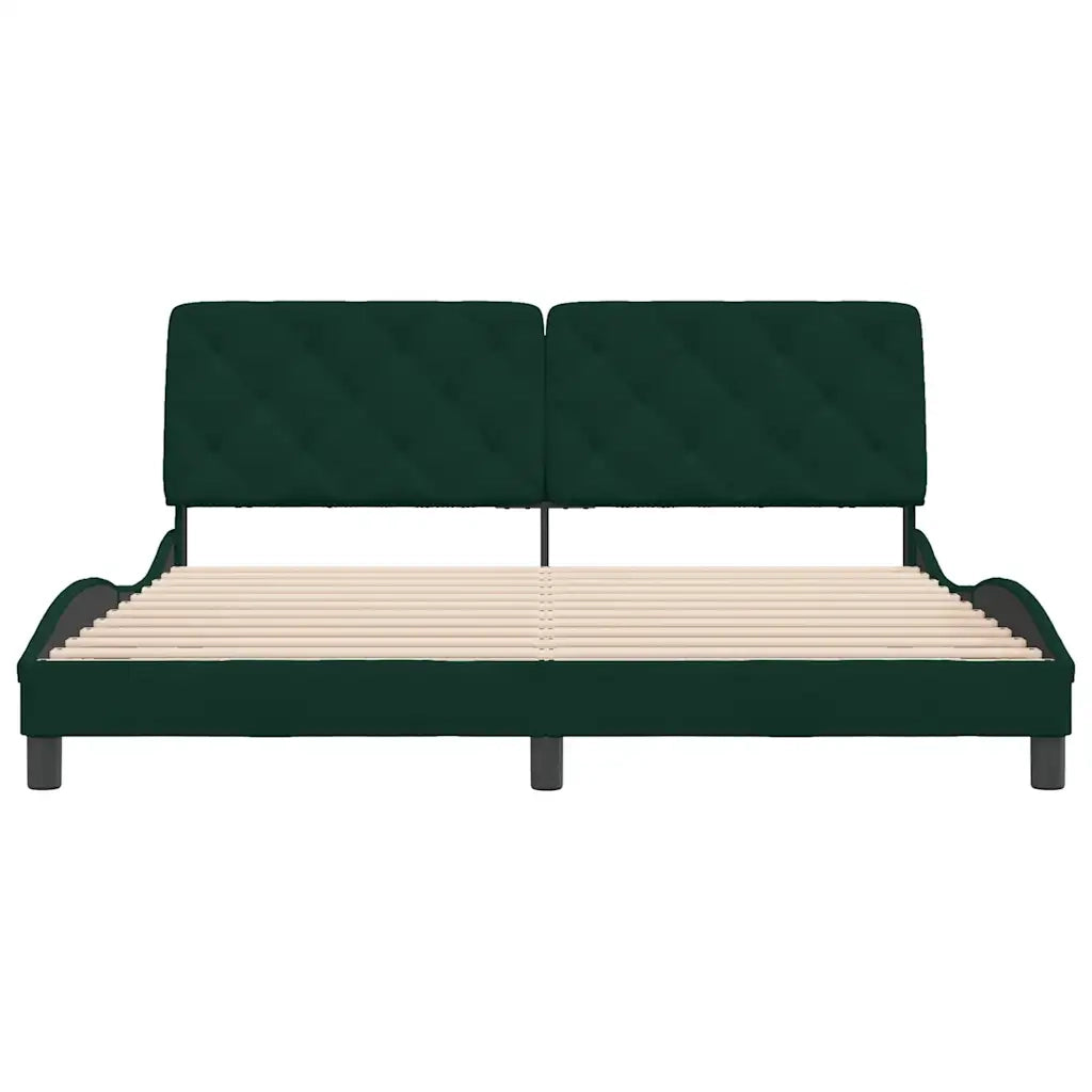 Giroletto senza Materasso Verde Scuro 180x200 cm in Velluto