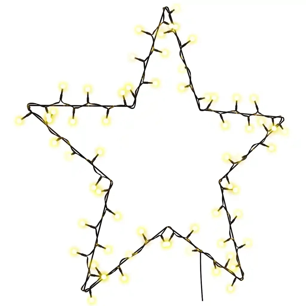 Luci di Natale Stella Silhouette 80 LED Bianco Caldo CFW2863847