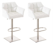 Set 2 sgabelli bar Damaso ecopelle acciaio inox 1