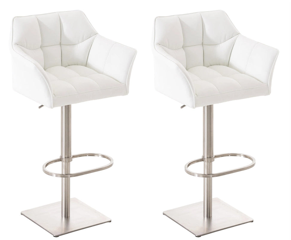 Set 2 sgabelli bar Damaso ecopelle acciaio inox 1