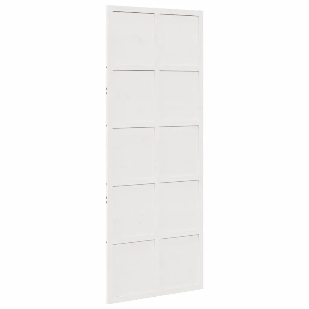 Porta del Granaio Bianca 80x208 cm in Legno Massello di Pino 850645