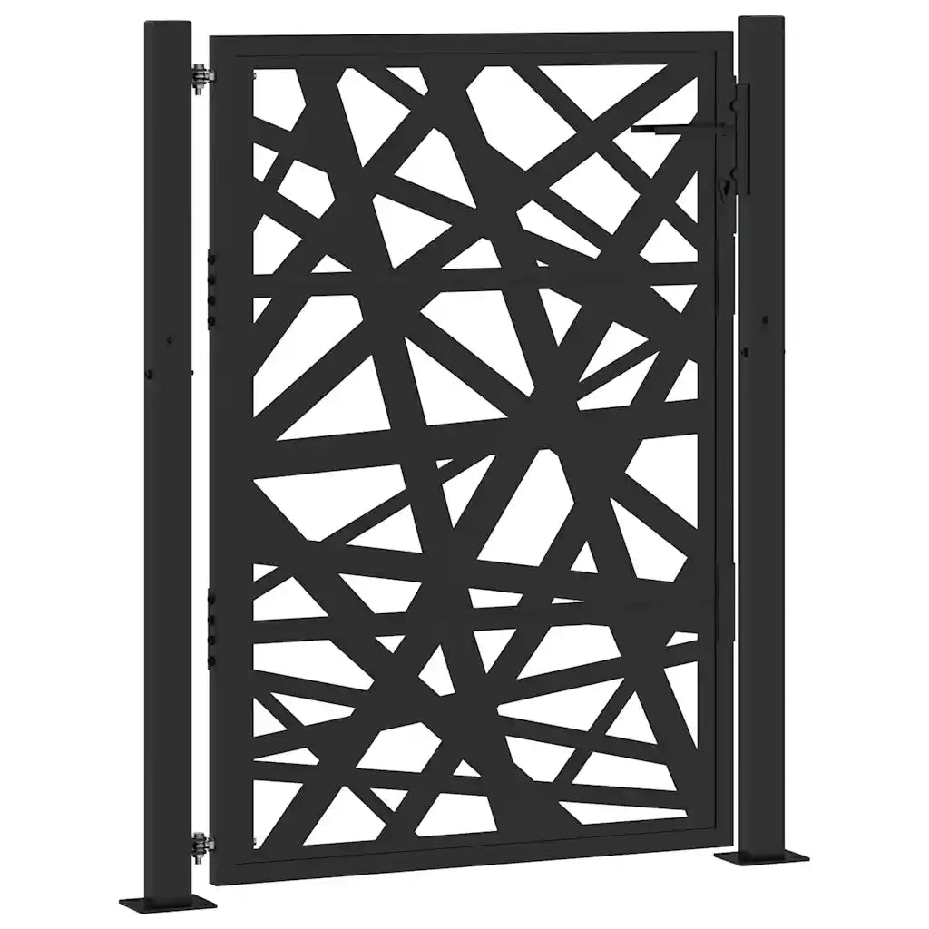 Cancello da giardino nero 100x125 cm in acciaio design leggero 4100950