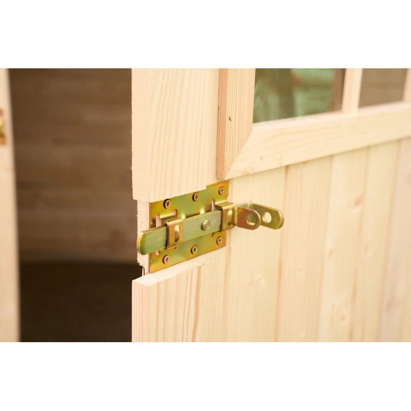 Casetta in legno da giardino con porta vetrata – 300x184 cm – tavole 20 mm, tetto bitumato e struttura compatta – AL3019.02N Foresta