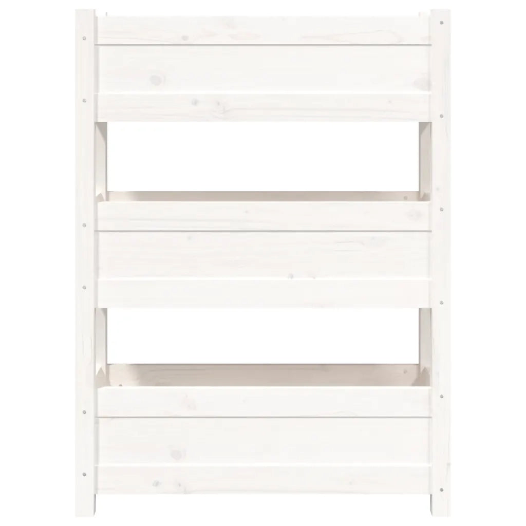 Fioriera-Vaso-Contenitore per Piante Bianca 77x25x104,5 cm in Legno Massello di Pino