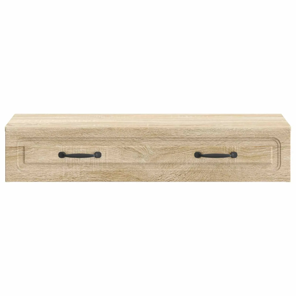 Tavolino da Parete Laterale Rovere Sonoma 87,5 x 34,5 x 17 cm